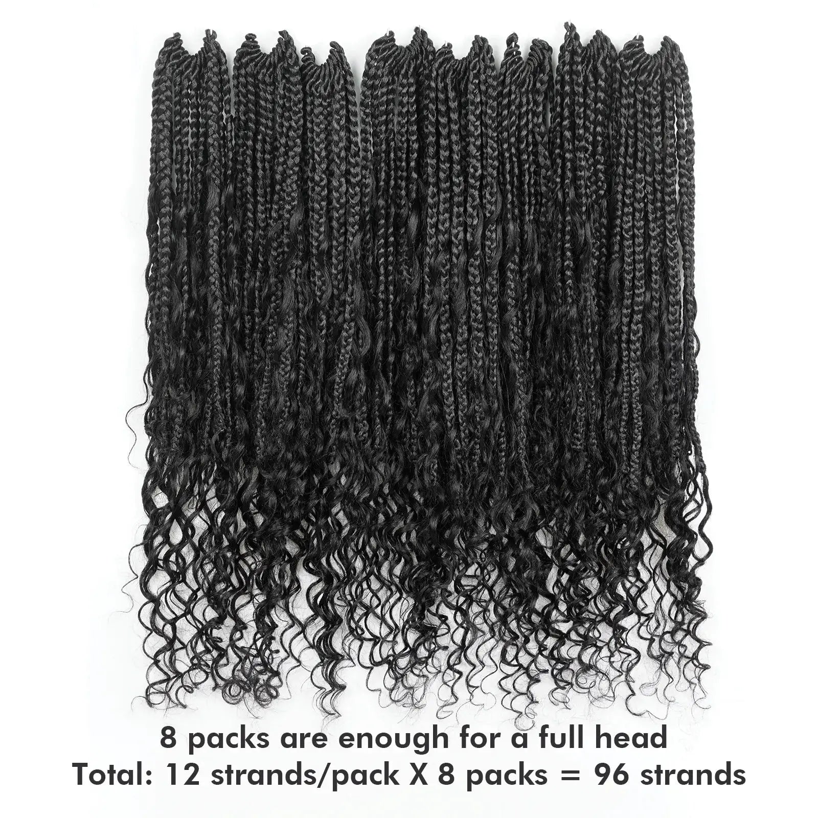 Toyotress Boho Box Braids with Human Hair Curls Protective Hairstyle Crochet Hair Extensions